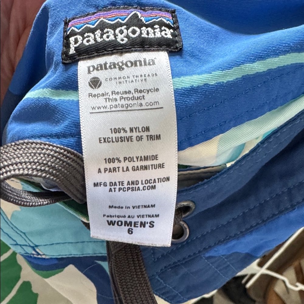 Patagonia Green, Blue & Cream Printed Swim Shorts - Picture 4 of 4